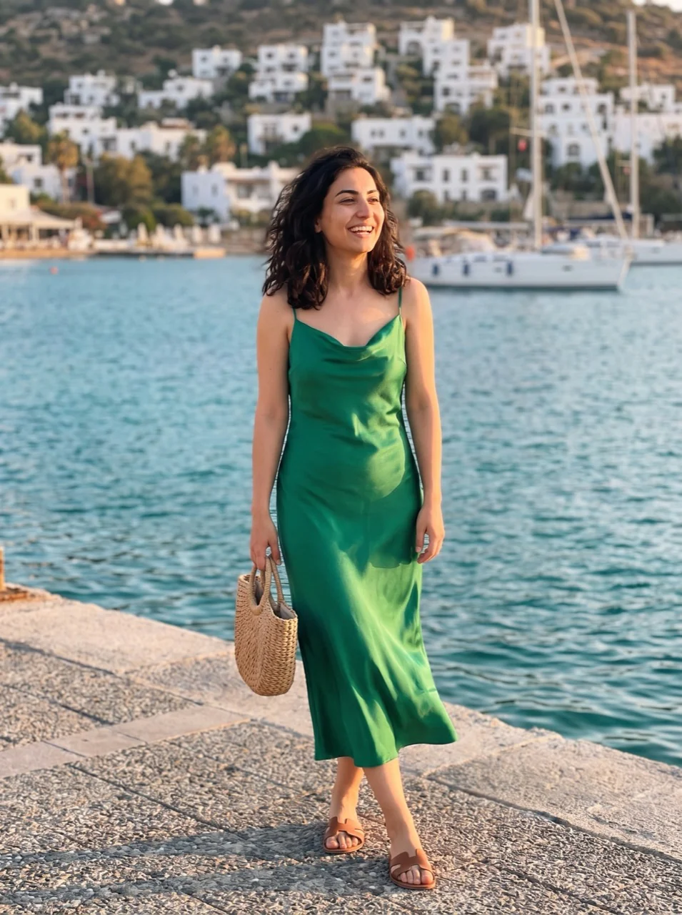 Sahil sahnesi: Bodrum'da gün batımı